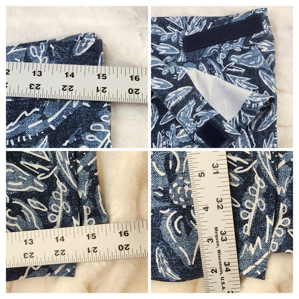 Rip Skirt Hawaii Length 4 Rustica Denim Blue Floral Wrap Skirt Womens Small NWT - Picture 4 of 9